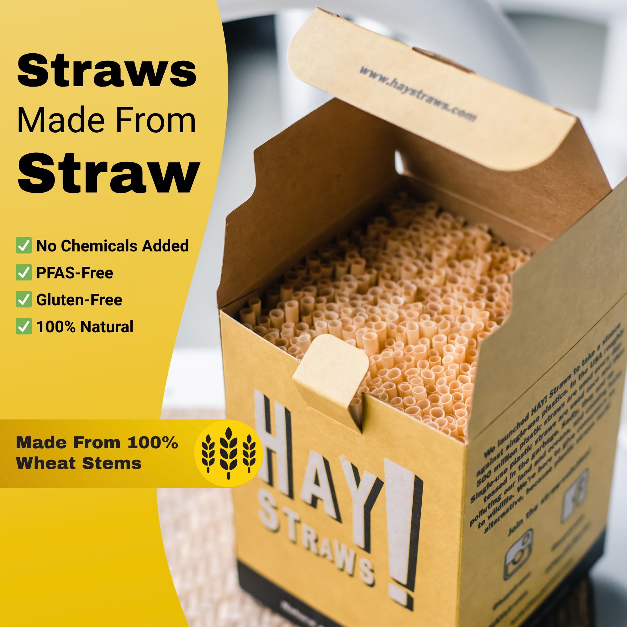 HAY! STRAWS Hay! cannucce Naturale, 5 "