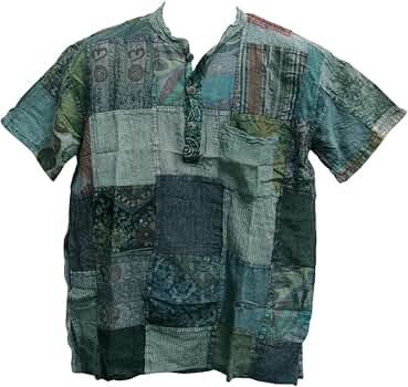 シャツ HUECLOSET Bohemian Mix Short Sleeve Shirt 25KERO430 Linen Mix Oversized Boxy Cropped Short Sleeve Shirt | boohoo