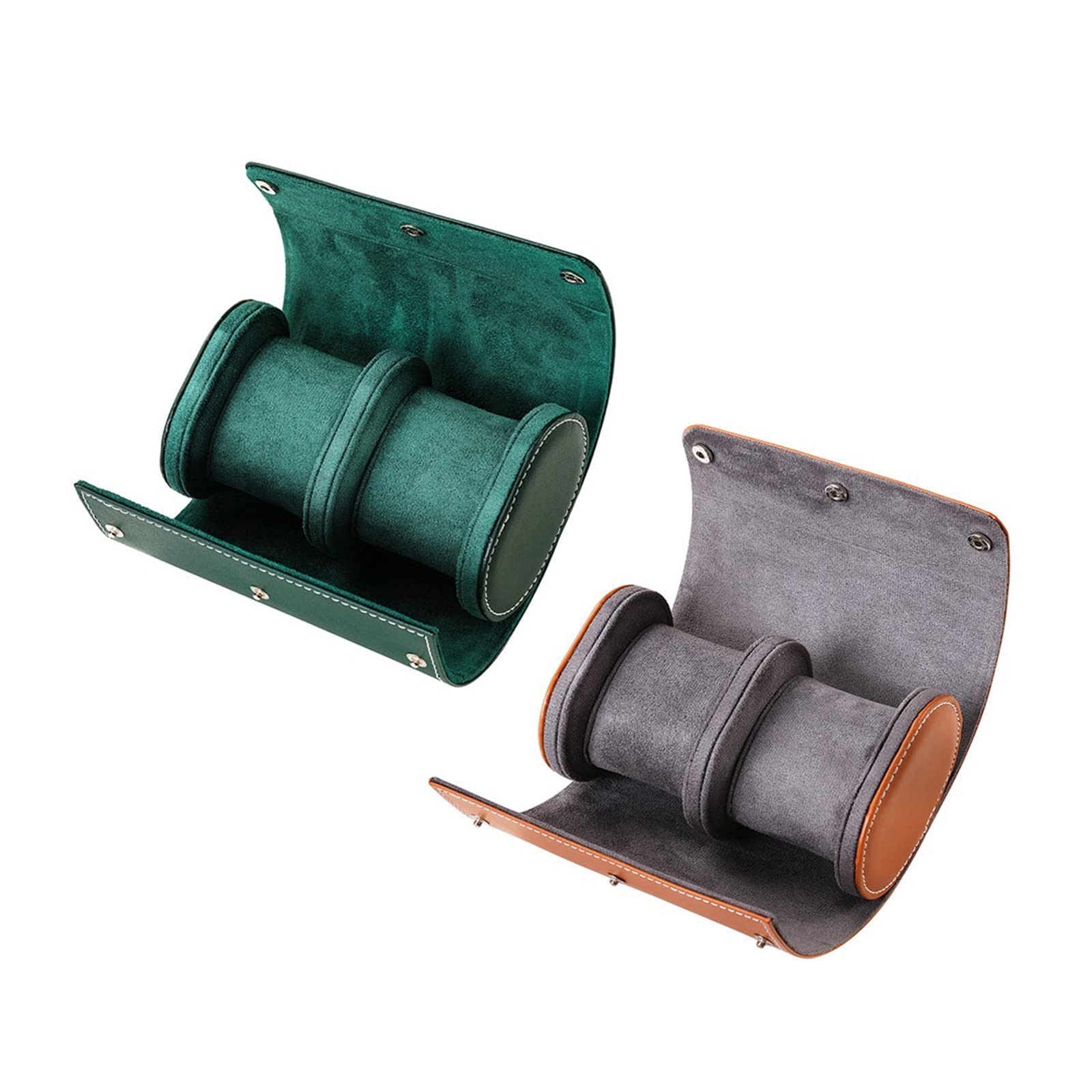 Handgefertigte Leder Uhrenrollenbox, Reise Uhrenrolle mit Samt Armbanduhrhalter, Ringen, Vitrinen für Männer und Erwachsene, Leder Reiseetuis für Männer