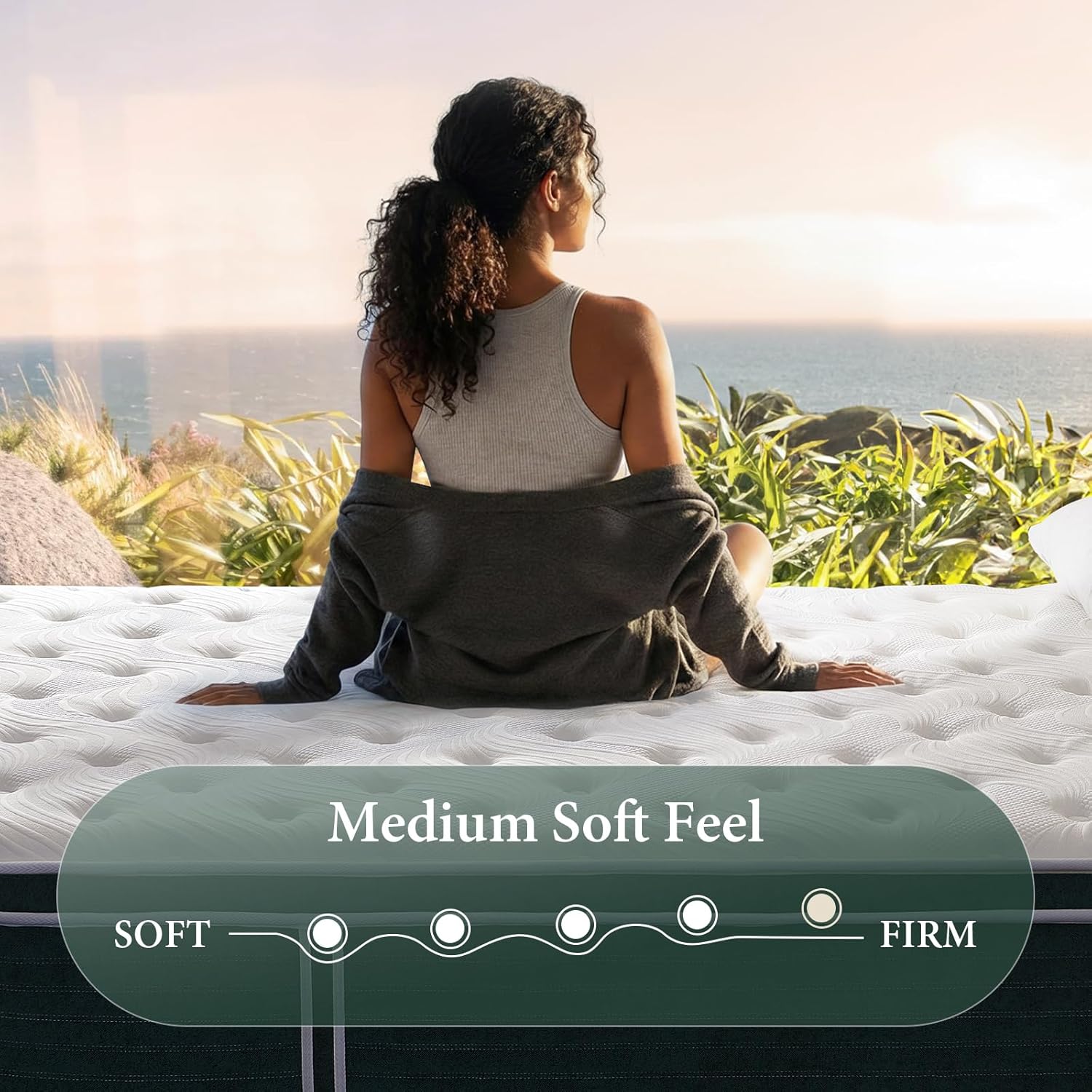 Hybrid King Mattress, 14 Inch Gel Memory Foam Mattress for Back Pain, Individually Pocketed Springs for Motion Transfer, Cooling Top Layer, No Fiberglass, Medium Plush, Forever Warranty, 80"x76"x14"