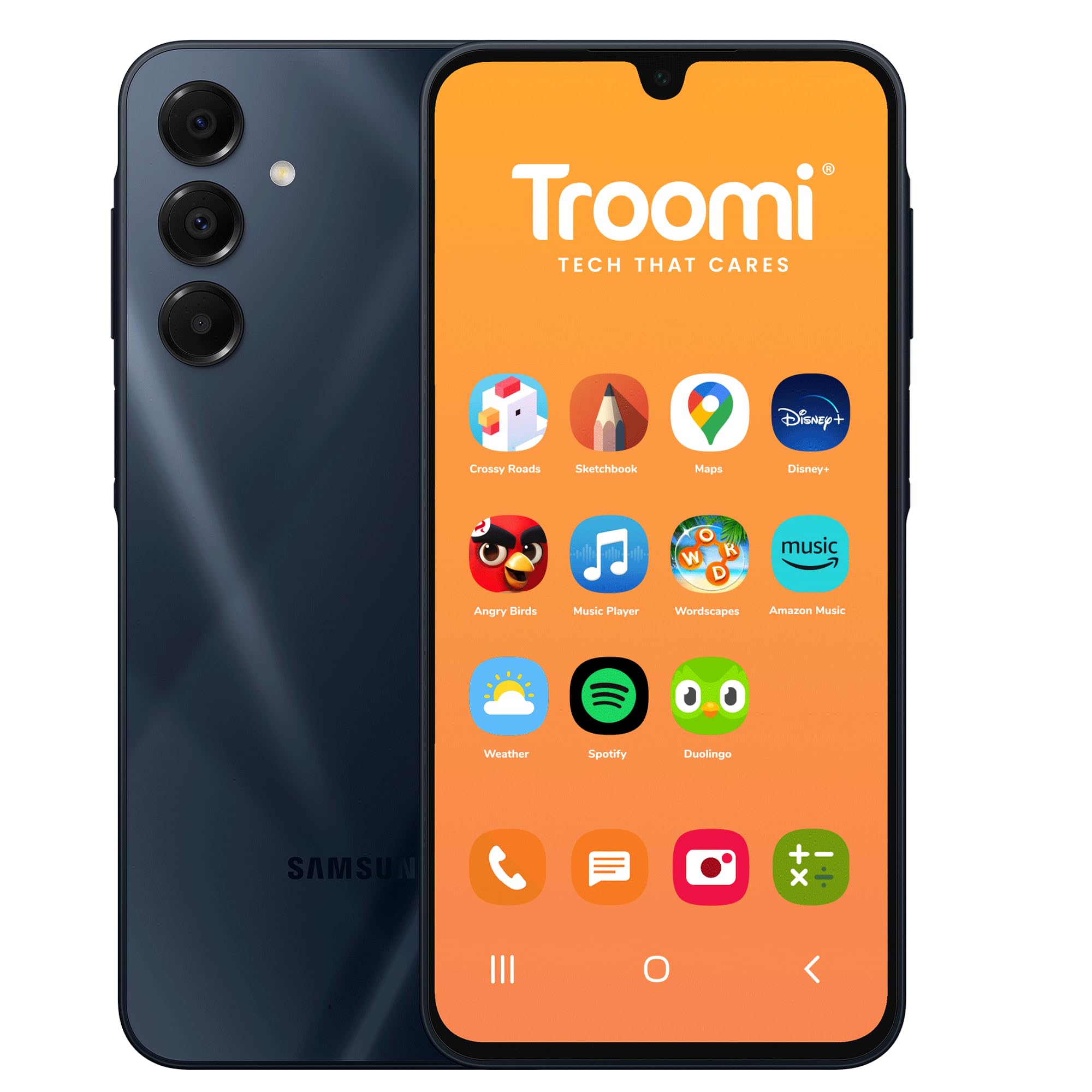 Phone for Kids and Teens – Galaxy A16 – Parental Controls, GPS Tracking, Text Monitoring & Content Filtering, 10,000+ Apps – Monthly Service and Activation with Troomi Required