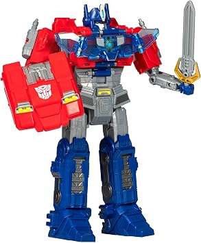 Transformers One Movie Power Flip Optimus Prime Orion Pax Converting Action Figure, 4 Modes, 10-inch Interactive Electronic Toy, Lights & Sounds, 6+