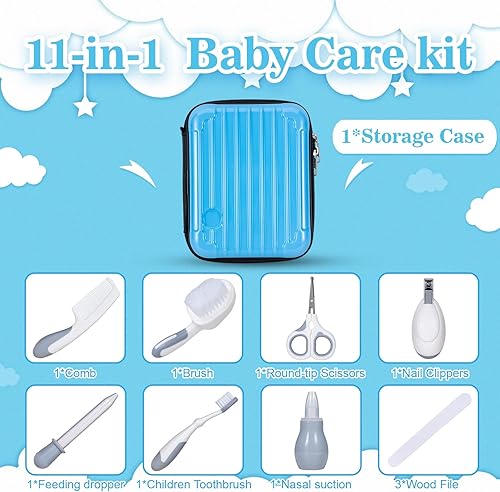 Miniatura 2 de Little Angel Kit de cuidado de la salud y aseo del bebé, juego de cuidado de la guardería del recién nacido, con peine de cepillo de pelo,