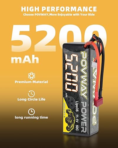Miniatura 5 de 3S Lipo Batería 11.1V 50C 5200mAh Hardcase RC Batería con T Plug para RC Coche Barco Camión Helicóptero Avión Racing Modelos RC Hobby – 2 unidades