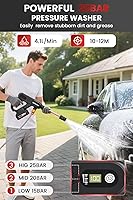 Vista 2 de Lavadoras a presión inalámbricas con 2 baterías recargables de 3AH, boquilla multifunción, lavadora a presión portátil para limpieza