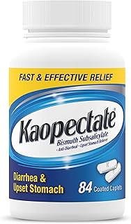 Kaopectate Multi-Symptom Anti-Diarrheal & Upset Stomach Reliever, 84 Caplets, Anti Diarrhea Caplets