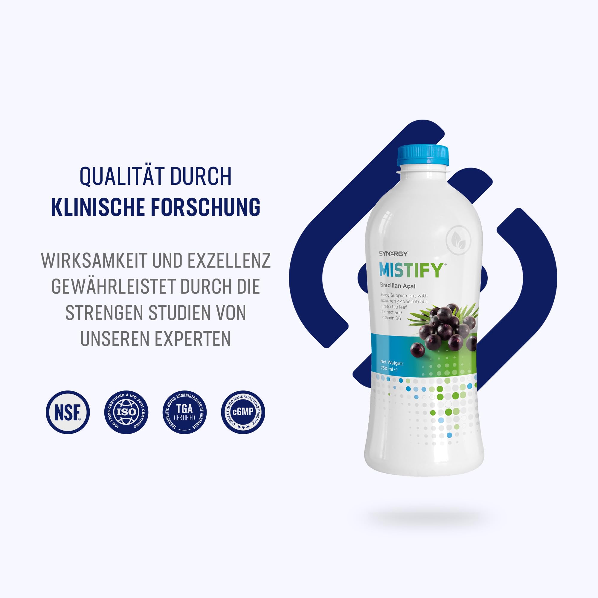 Synergy WorldWide Acai Liquid mit grünem Tee & Beeren 730ml | Detox | Unterstützt das Immunsystem, die Energie und das Nervensystem | Antioxidans | Synergy WorldWide Mistify | 24 Portionen