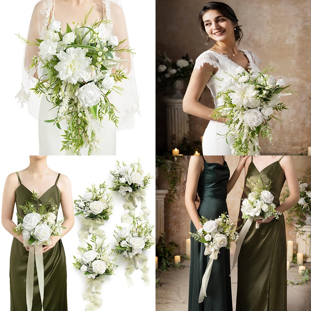 Amazon.com: Ling's Moment White May Lily & Olive Wedding 11
