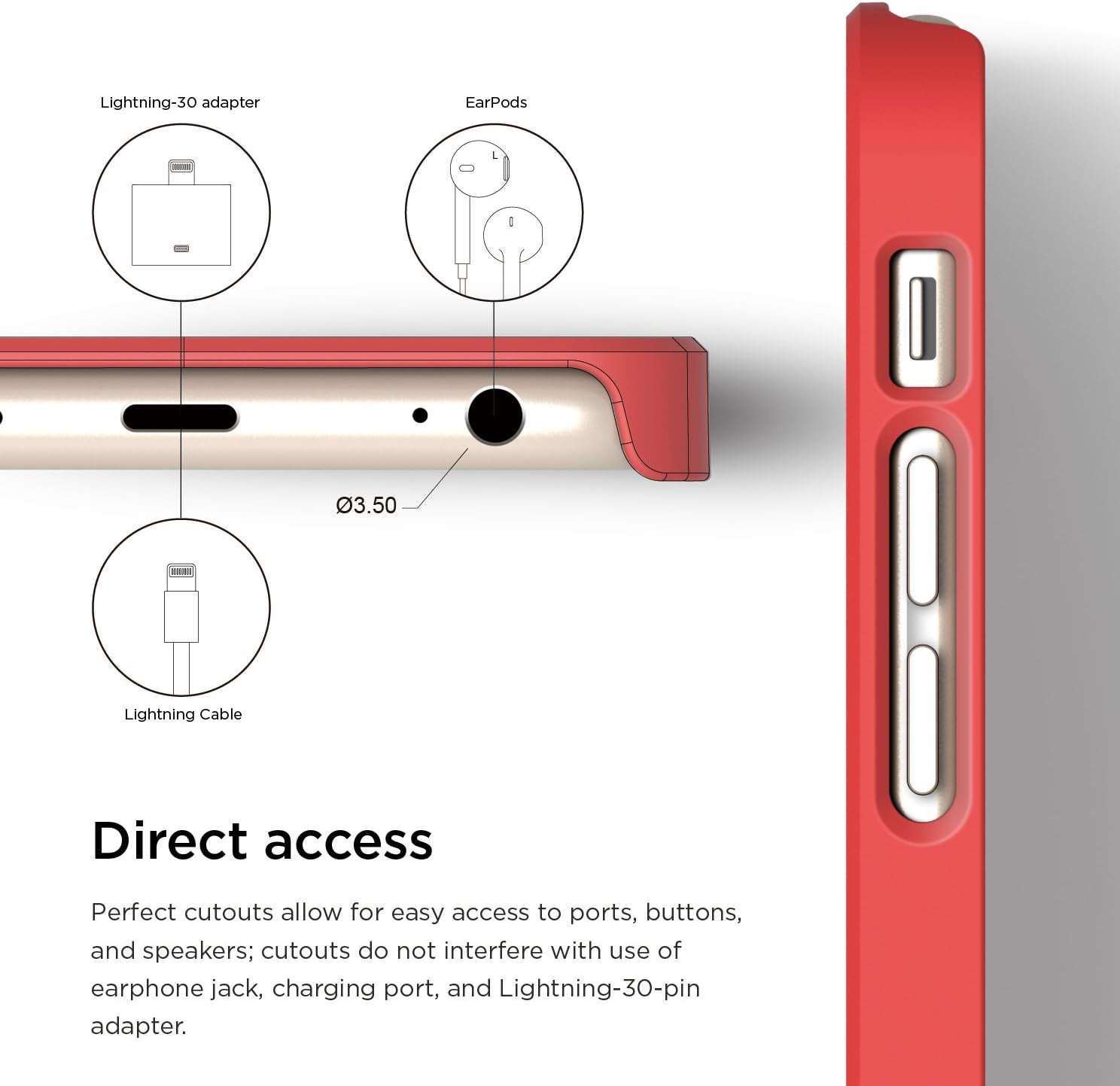 iPhone 6S Case, elago® [Outift Matrix][Extreme Red/Dark Grey] - [Premium Hybrid Construction][Brushed Aluminum][Spark Design Award] - for iPhone 6/6S