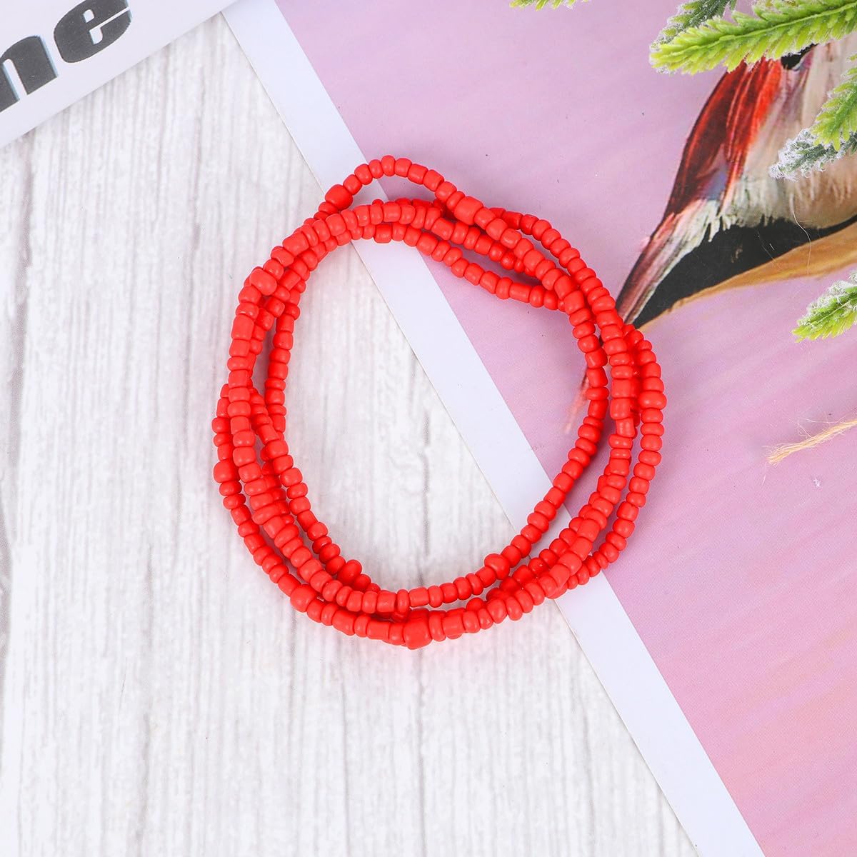 COLLBATH 2 Pieces Colorful Bikini Waist Chain Double-string Beach Waist Beads Handmade Body Jewelry for Women Summer Beach Accessories