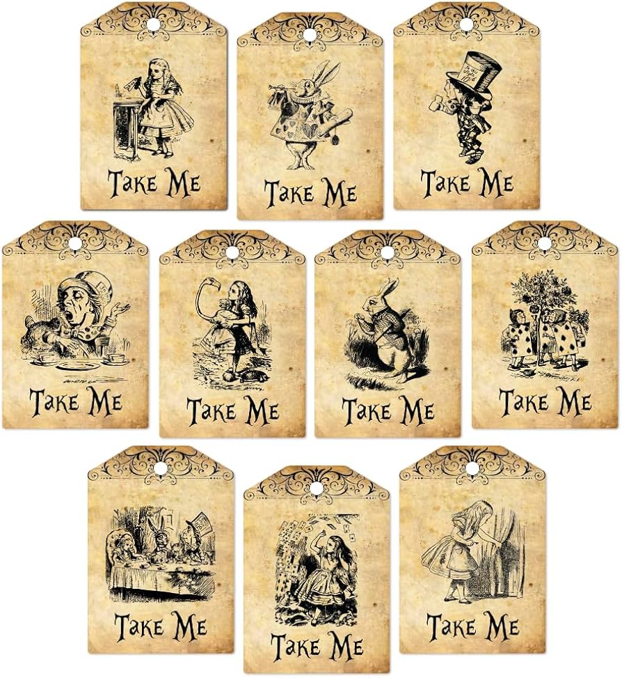 Amazon.com : HANDRA 50pcs Alice in Wonderland Vintage 10 Character Gift Tags, Drink Me Tags, Open Me, Take Me, Eat Me, Mad Hatter Tea Party Tags (Take Me) : Health & Household amazon-com-handra-50pcs-alice-in-wonderland-vintage-10-character-gift-tags-drink-me-tags-open-me-take-me-eat-me-mad-hatter-tea-party-tags-take-me-health-household