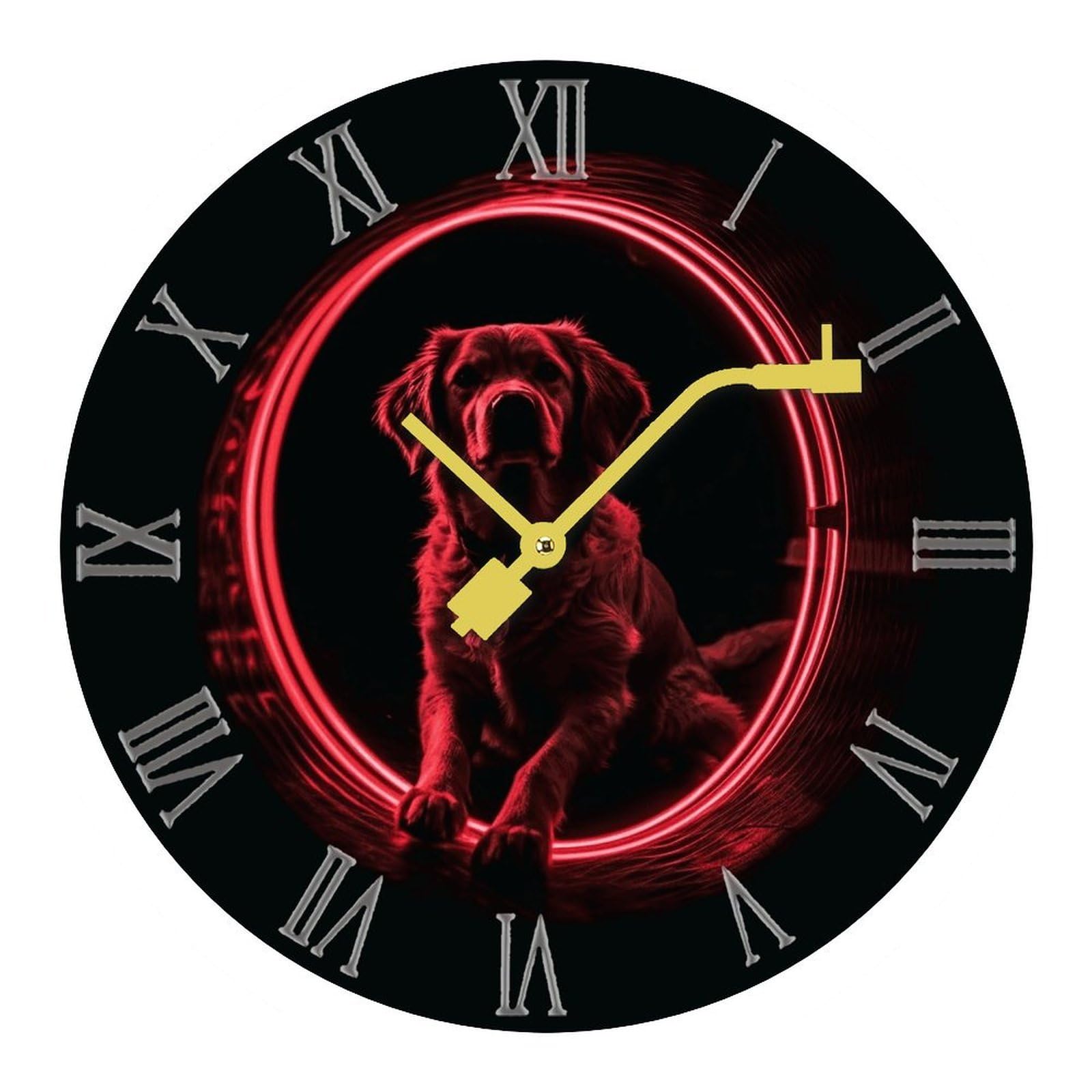 Horloge murale silencieuse sans tic-tac rouge, pendule moderne de bureau et maison