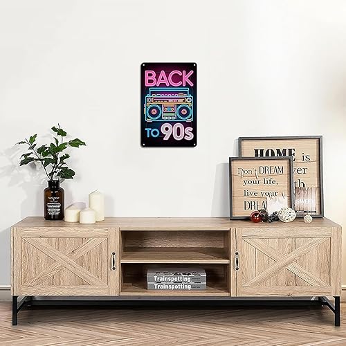 Miniatura 2 de Letrero de metal retro con texto en inglés «Back to 90s» con texto en inglés «Back to 90s», diseño estético para jardín, patio, bar, porche, hogar,