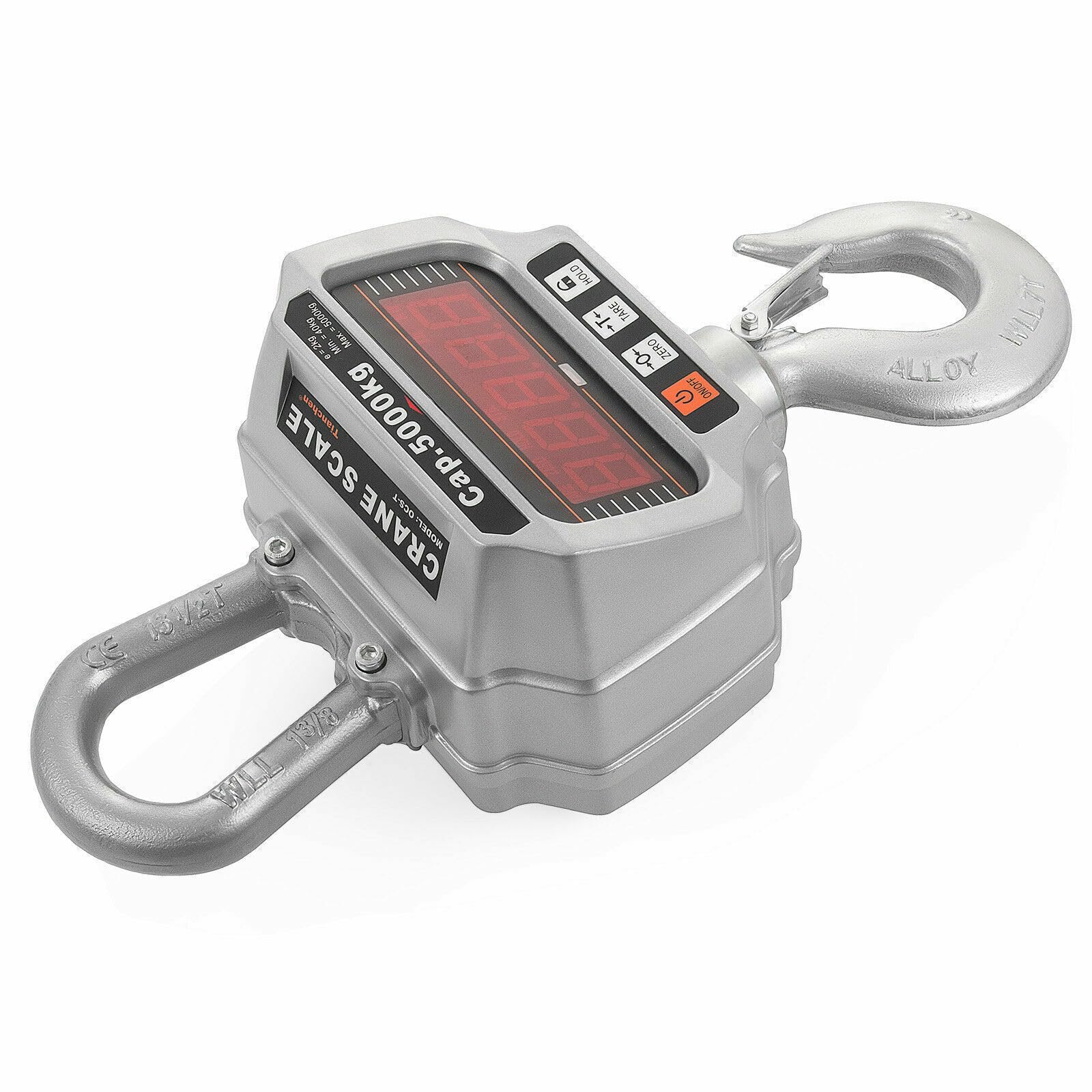Gancho Pesador Báscula de grúa Industrial LED 5000kg 5T profesional Báscula de tracción suspendida Peson LCD Duty Electrónica Báscula de carga 1000LBS