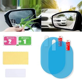 CQLJXKJ 2PCS/Set Car Rear Mirror Protective Film Car Sticker Window Clear Nano Coating Car Film,Anti Fog Waterproof Rainproof Rear View Mirror Protective Stickers Car Auto Accessories