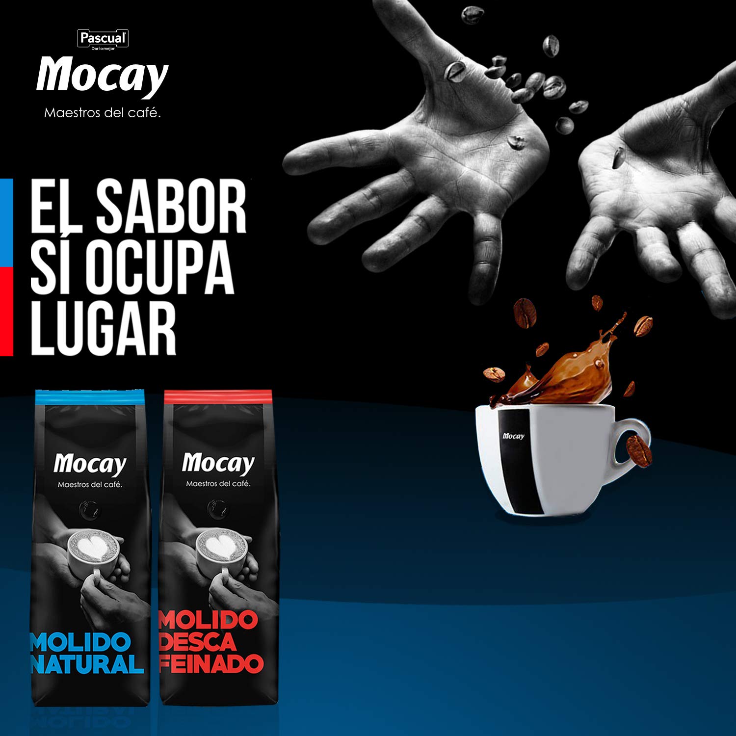 Caffé Mocay – Pack Mixto de Café - 4 Paquetes de Café Molido Natural – 2 Paquetes de Café Descafeinado - 6 x 250 gr