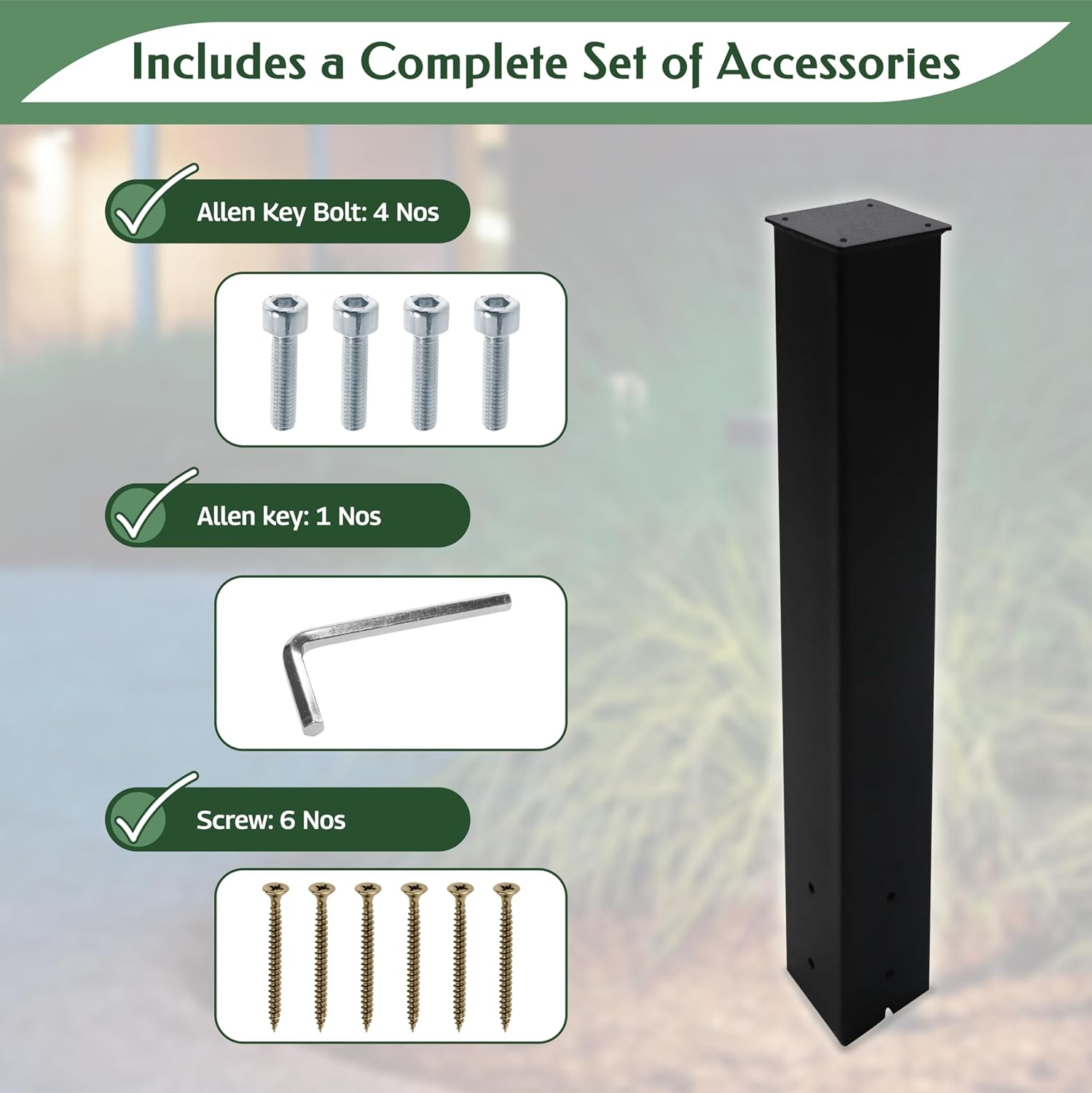 FEBTECH - 27 Inch Heavy Duty Carbo Steel Mailbox Post – Rust-Resistant Powder Coated Post for Outdoor Metal Mailbox, Sidewalk, Curbside Installation