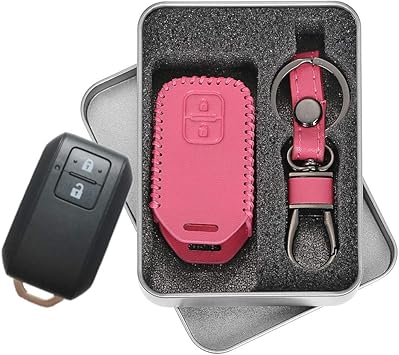 Amazon Co Jp Fleur Suzuki スズキ 新型スイフト 新型ワゴンr スティングレー クロスビー Xbee 高級 レザー スマートキー ケース キー カバー スタイリッシュ 汚れ 滑り 傷 防止 2ボタン ピンク 車 バイク
