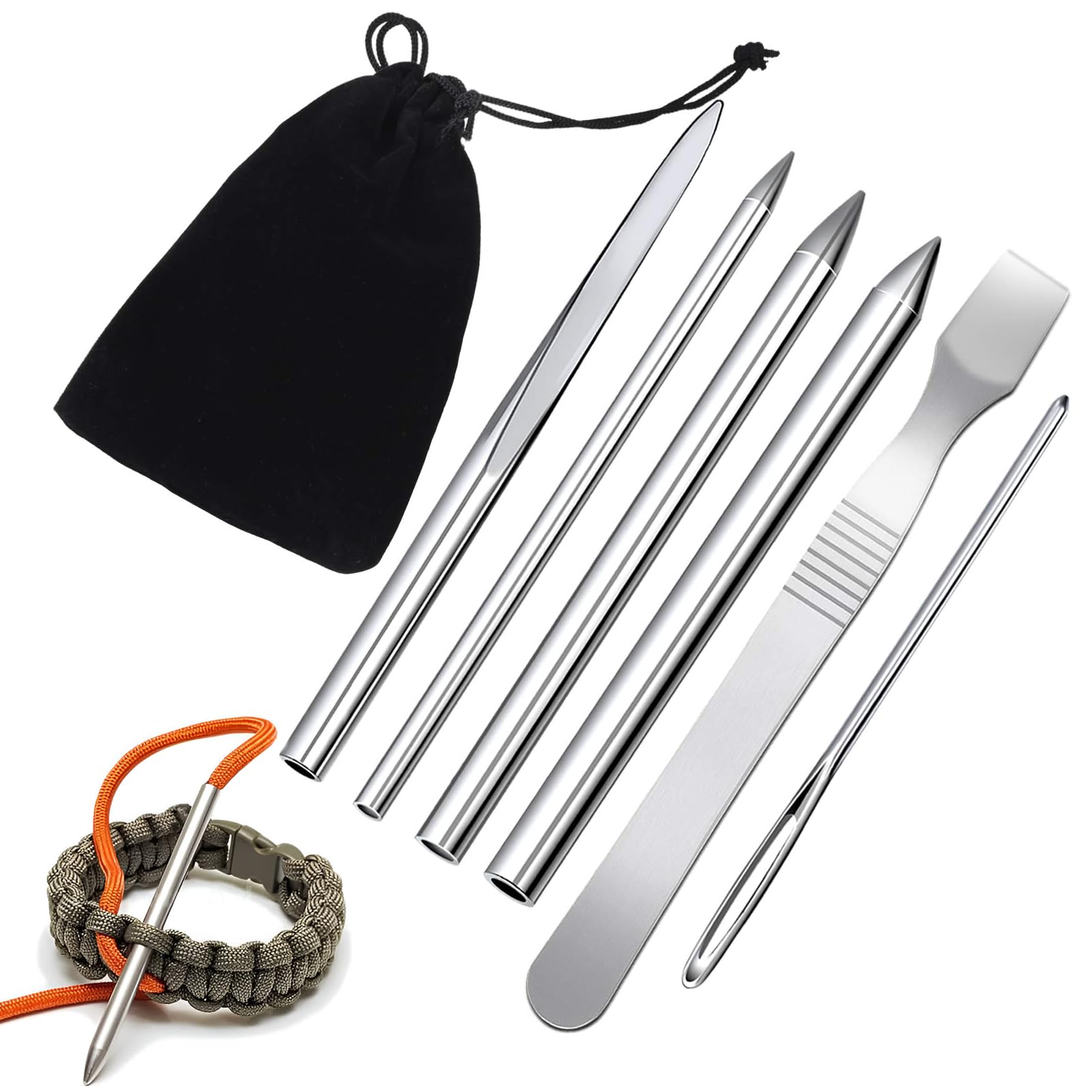 Aghi Acciaio Inossidabile Set Aghi Paracord - 6 Pezzi In Acciaio Per Braccialetti E Cucito Kit