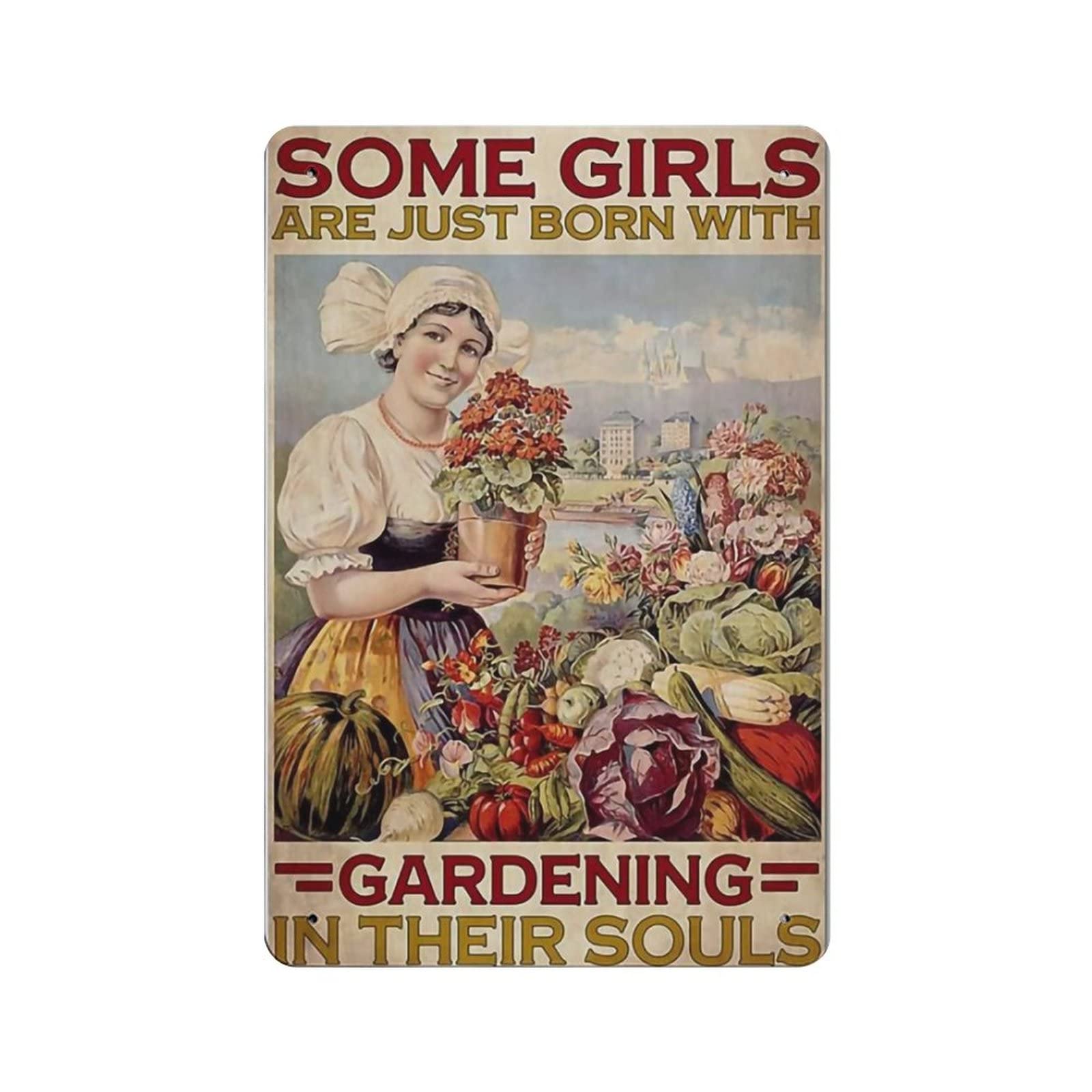 AOOEDM Garden In Their Souls Metal Signs for Garage Man Cave Bar Kitchen Coffee Tin Sign Nostalgic Wall Decor Signs Vintage Retro Poster