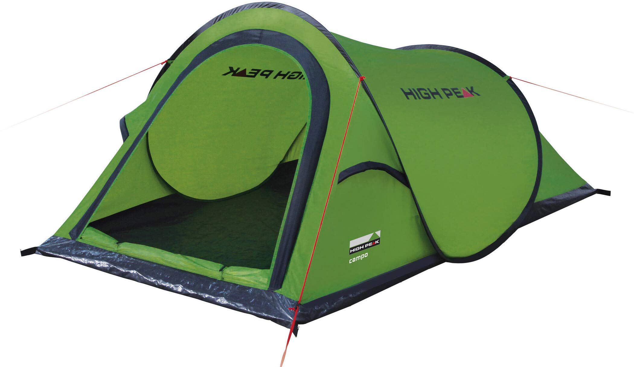 High Peak Campo Tenda, Unisex – Adulto, Verde/Nero, 220 x 120 x 90/60 cm