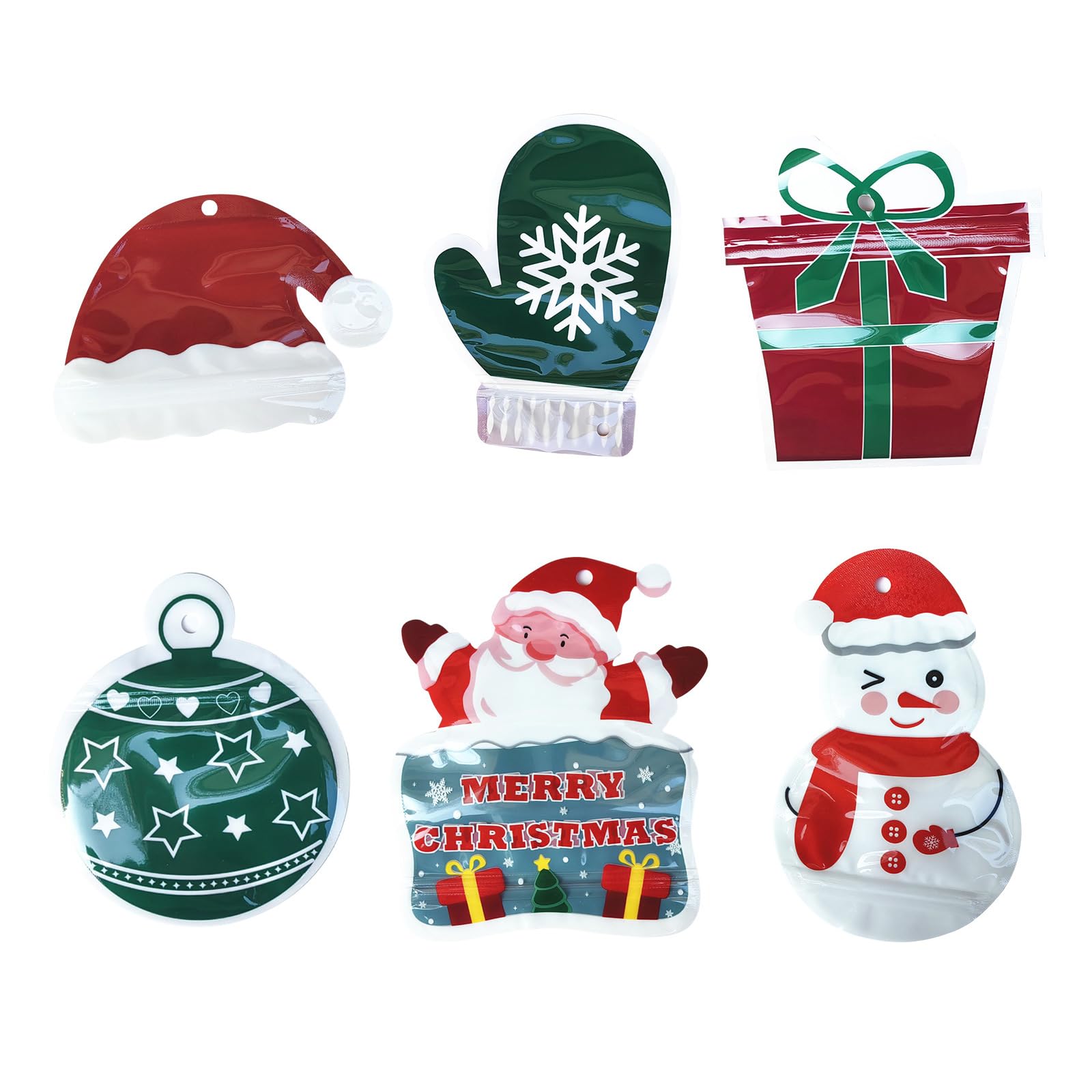 Yhplxyuus Of 6 Festives Christmas Holiday Present Bags Practical Gift Wrapping Bags Stylish Candy and Toy Storage Container Seasonal Celebration Accessories