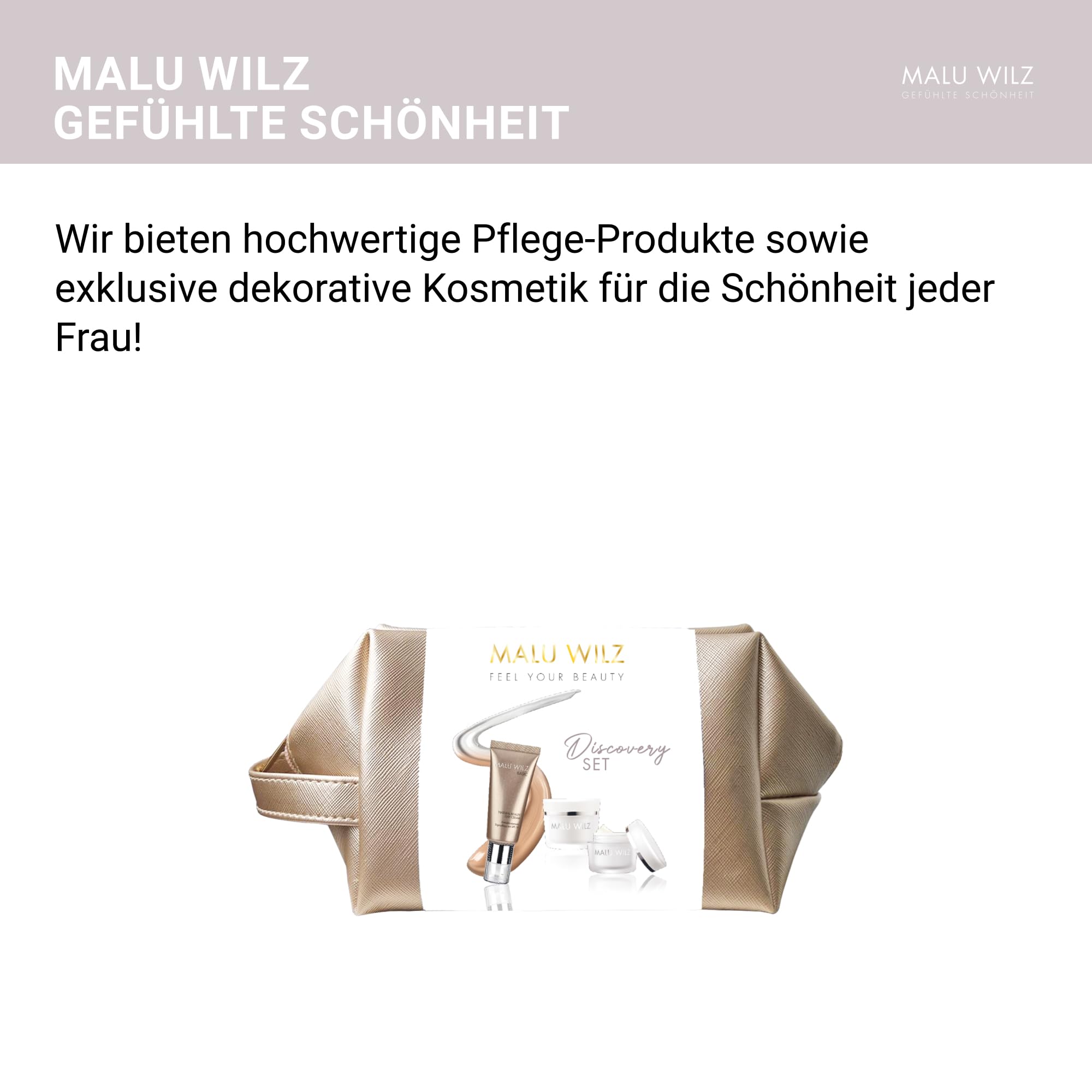 Malu Wilz Discovery Pflegeset - Beauty Set mit Q10 Energizer, Eye Control Cream und Natural Beauty Day Cream, Hochwirksame Gesichtspflege mit Anti Aging Effekt