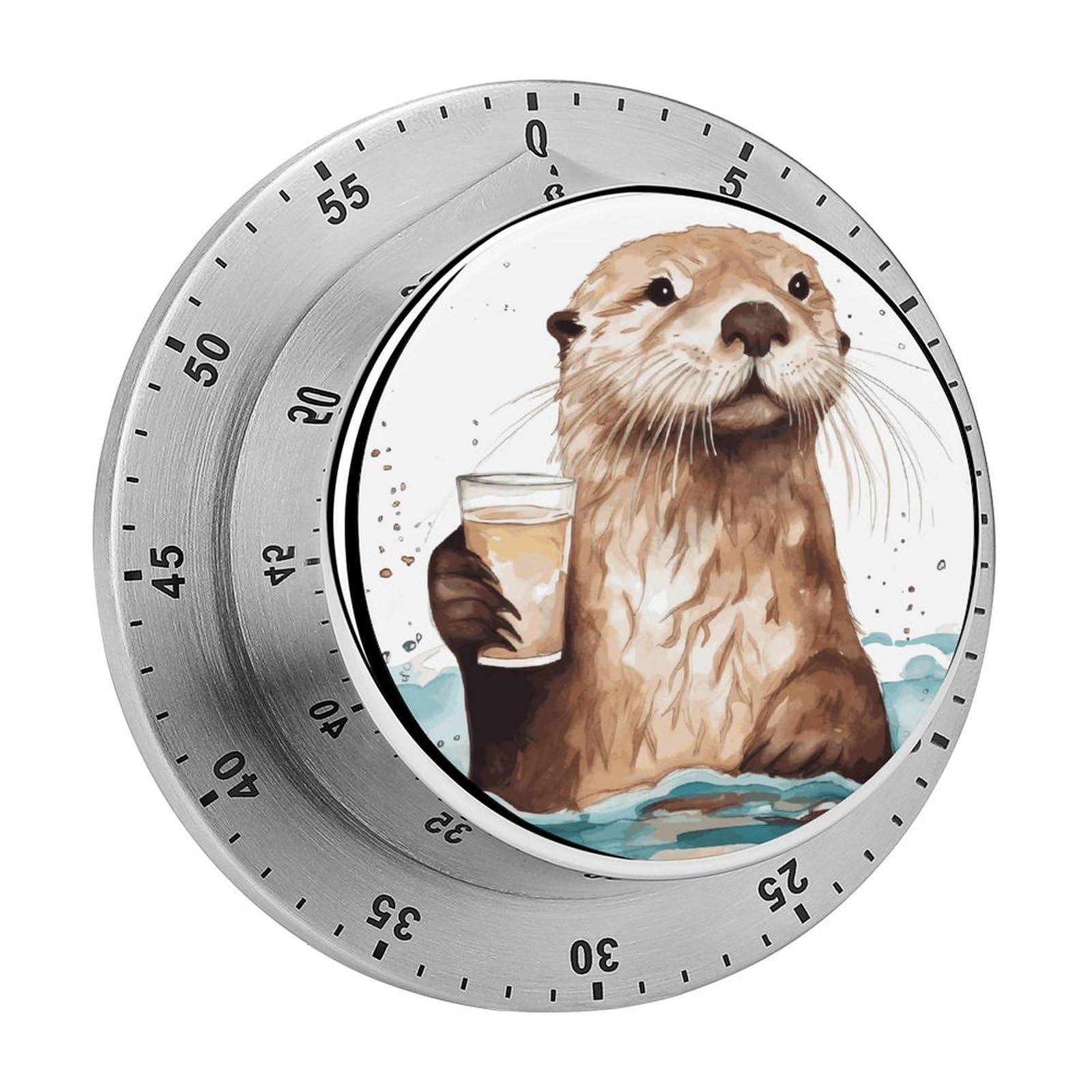 Sea Otter Printed Waterproof Christmas Timer with Loud Alarm Outdoor Timer for Cooking Exercise Baking