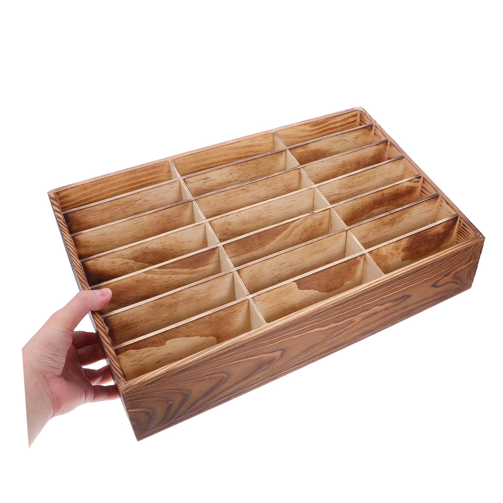 PartyKindom Organizzatore da Scrivania in Legno Naturale 21 Scomparti, Porta Cellulare Multifunzione per Aula e Ufficio Design Raffinato e Funzionale