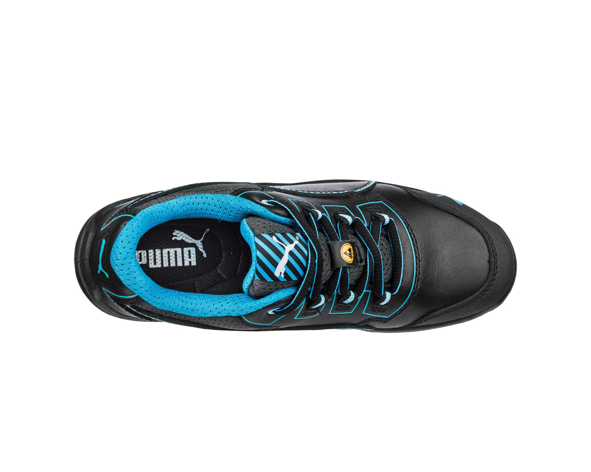 Puma 644120.40 damskie buty ochronne "Niobe Blue" Low S3 ESD SRC, rozmiar 40, czarne/jasnoniebieskie