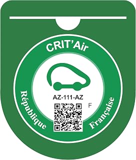 HADEXIA - Portaviñetas Crit'Air Pare Brisa Macaron | Funda autoadhesiva autoadhesiva color verde