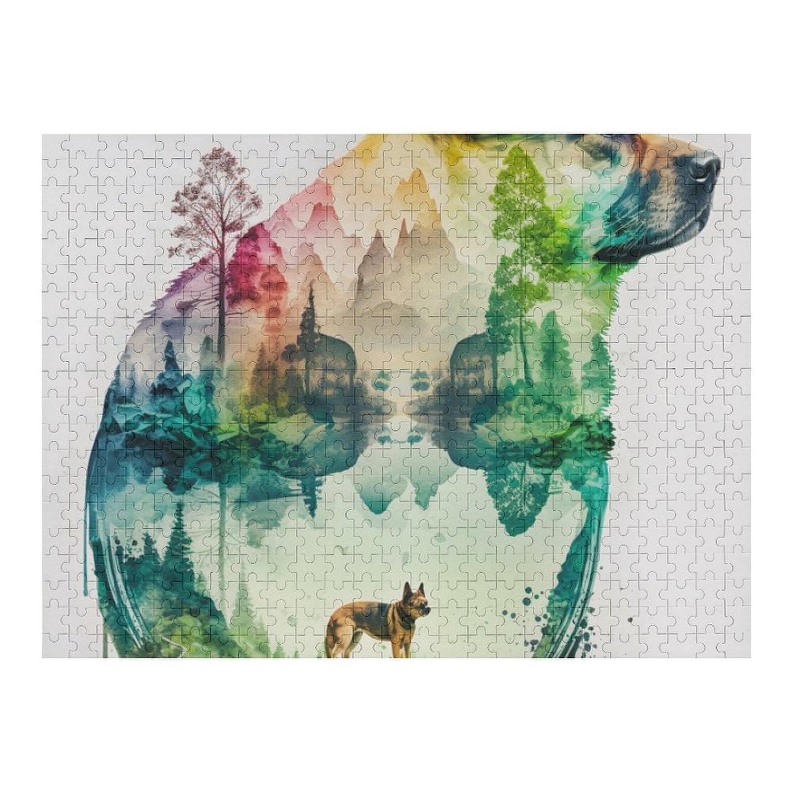 Jigsaw Puzzles 1000pcs(52x38cm) for Adults Nature Shaped Dog Art Adult Jigsaw Puzzle Family Games Hand Speed Race Great Gift for Gaming 1000pcs(52x38cm) — image 1