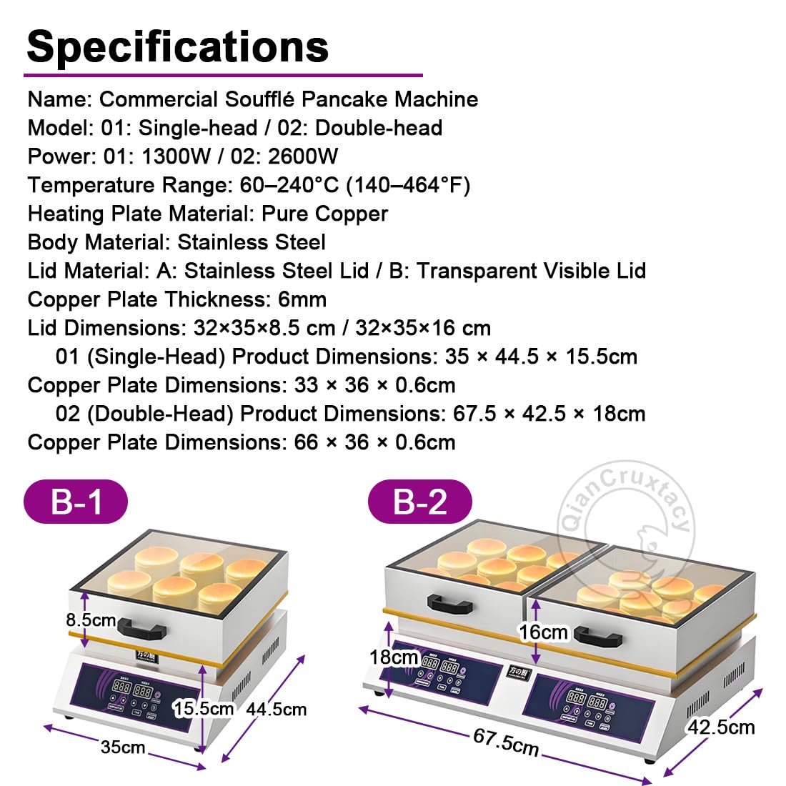 Máquina Eléctrica Comercial para Soufflé, Dorayaki B-2