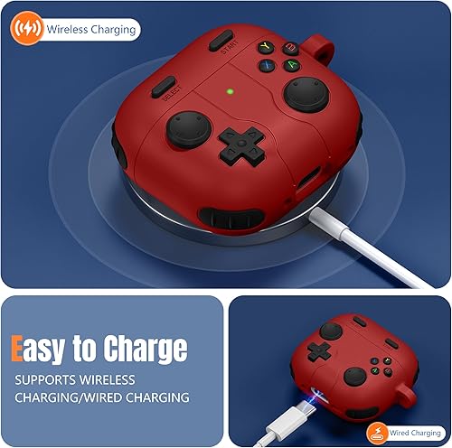 Miniatura 5 de Getino Funda para AirPods 4 2024 con kit de limpieza, llavero, compatible con Apple Airpods 4, bonita y divertida consola de juegos, a prueba de