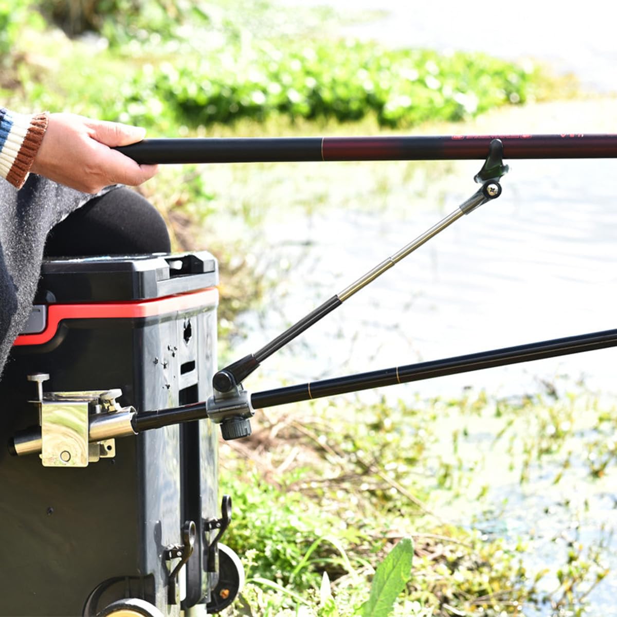 GATHINESS Fishing Rod Stand Fishing Rod Holder: Adjustable Quick Dismantle Non Slip Portable Rack - Soft Rubber Liner - River Lake Bank Outdoor Anglers 2