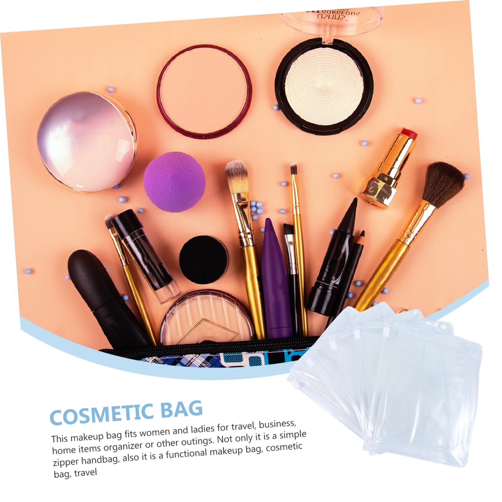 POPETPOP 20pezzi Trasparenti Per Cosmetici Impermeabili Con Zip Organizer Da Viaggio Per Trucco e Toiletries Per Palestra e Bagno
