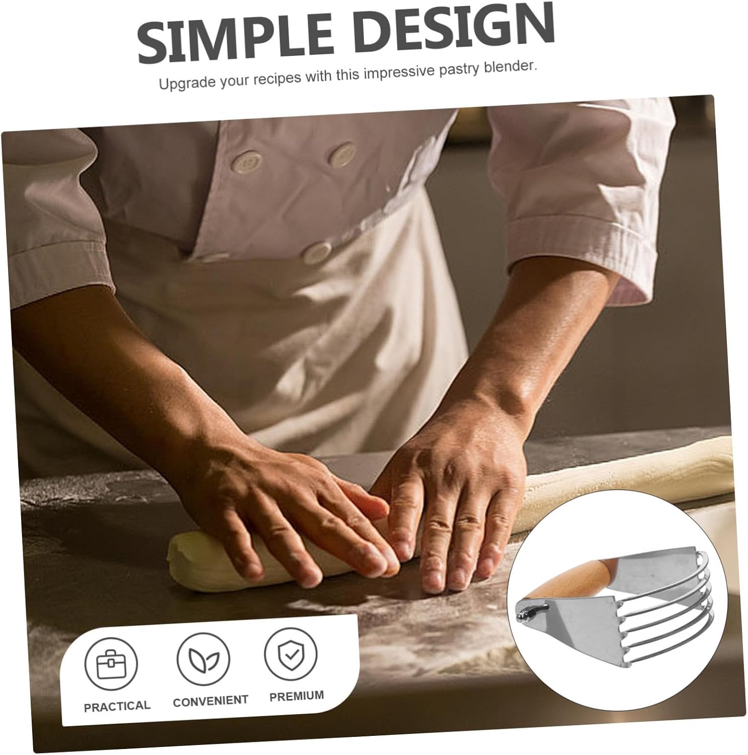 Stainless Steel Pastry Cutter for Baking, Blend and Cut Dough
