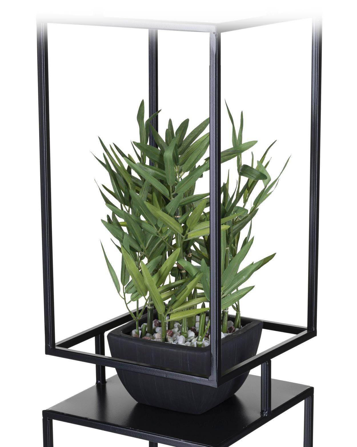 Kwietnik metalowy czarny 2 poziomy 87 cm industrialny