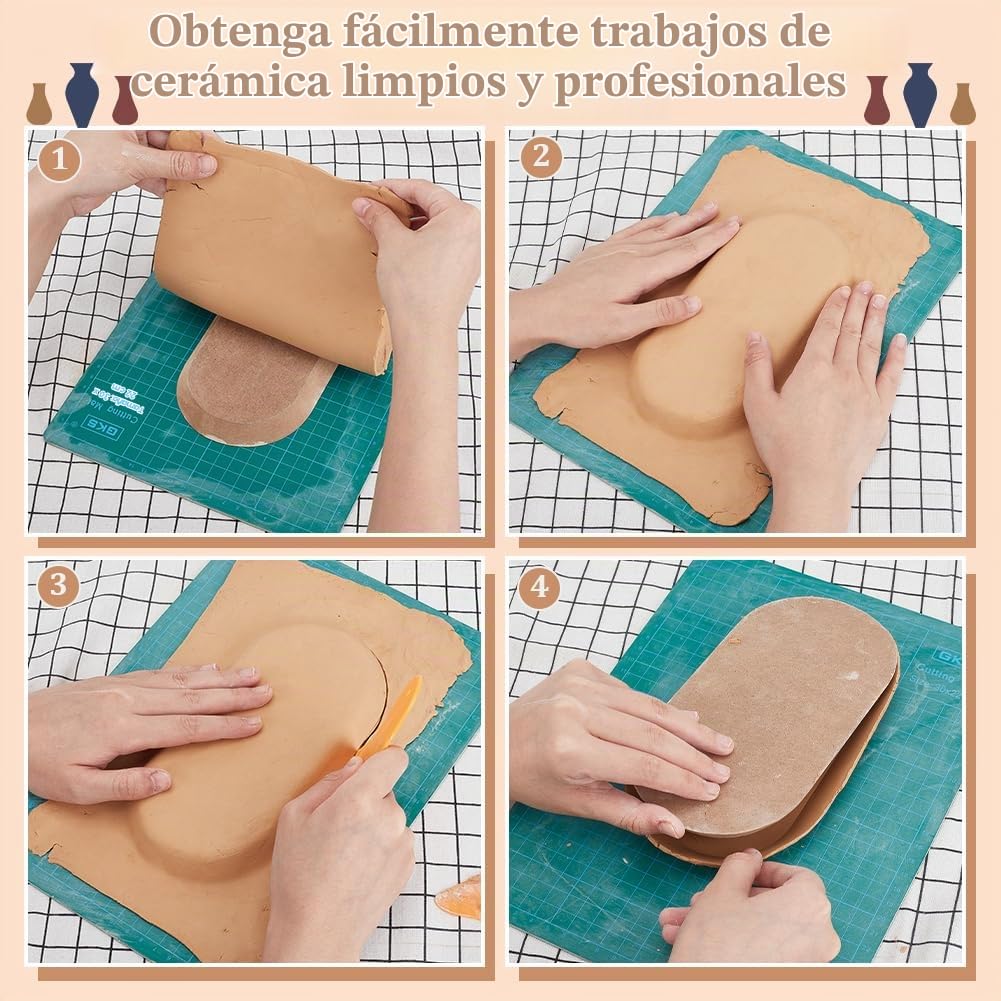 OLYCRAFT 3 molde Ovalado de Cerámica para arcilla Herramientas de Cerámica Tabla de Secado de arcilla 3 tamaños