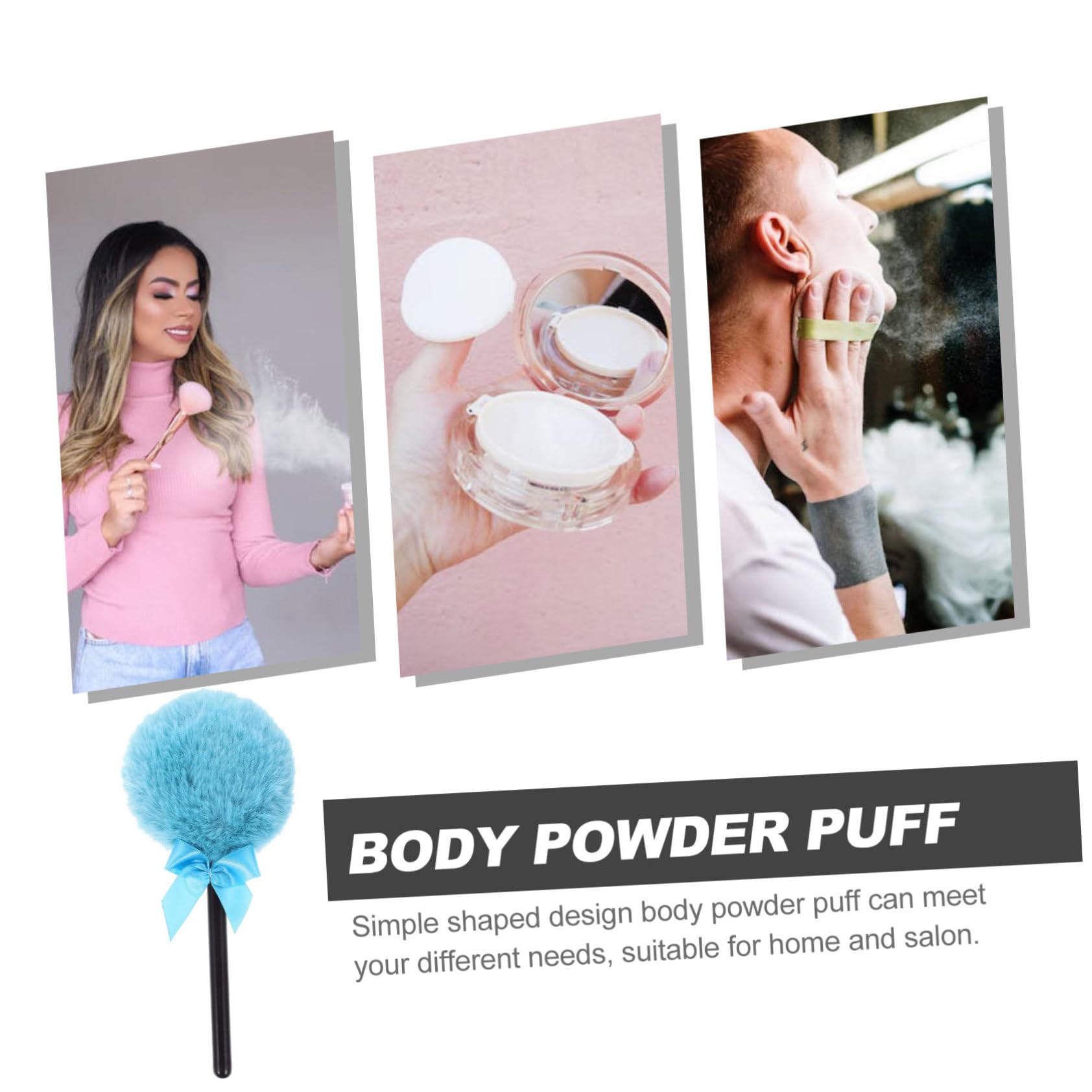 Ipetboom 2Pcs Face Makeup Puff Soft Velour Powder for Loose and Setting Powder Skin Friendly Cosmetic Applicators for Various Skin Easy to Clean and Use