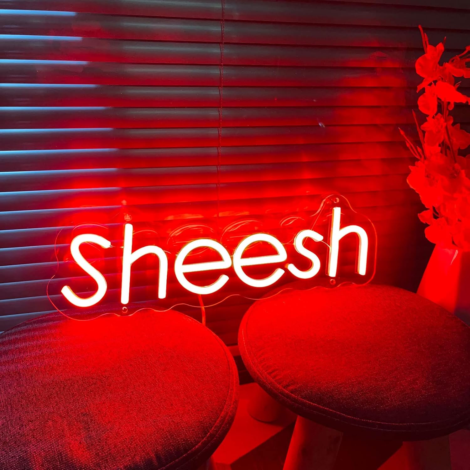 Neon Signs for Wall Decor, Sheesh Neon Sign Led Neon Lights Signs with USB for Cool Trendy Room Decor, Gamers Streamers Teen Boys Bedroo