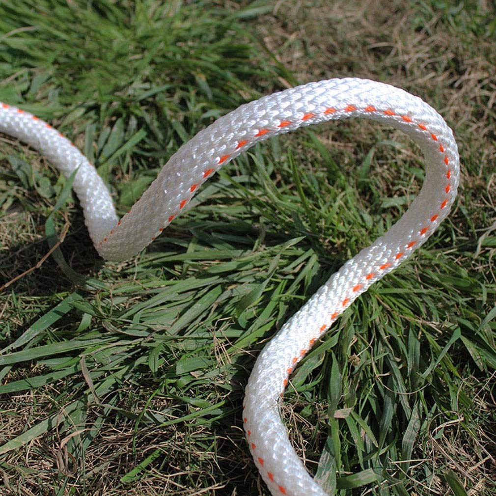 Corda di sicurezza per arrampicata su roccia, diametro 20 mm, resistente all'usura e durevole, con moschettoni per attività all'aperto, scappamento antincendio, paracadute e uso intensivo