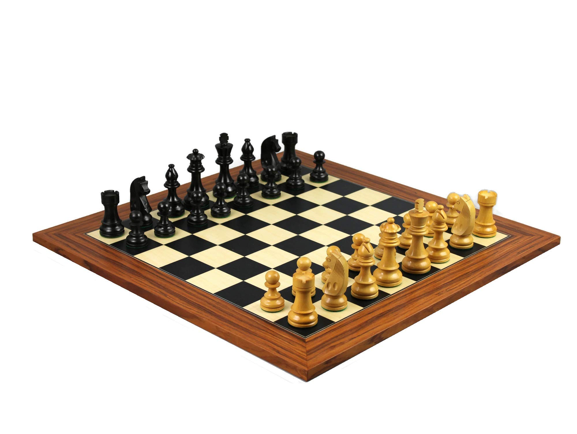 Palisander - Juego de ajedrez de 20 pulgadas con piezas de ajedrez alemán Staunton ponderadas de 3.75 pulgadas