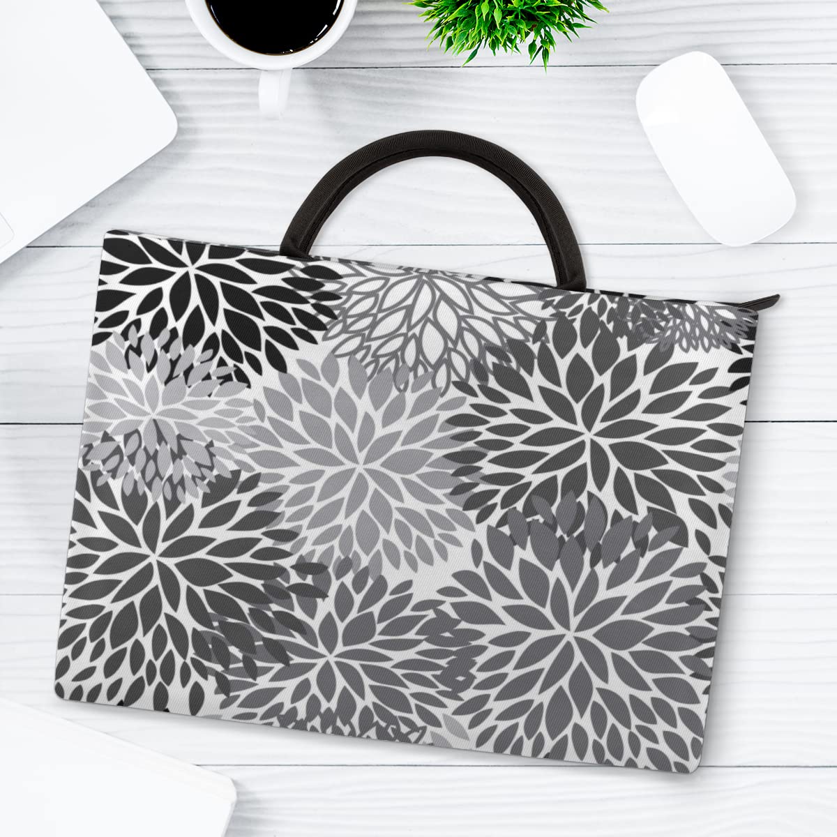 Kwiat nowoczesny artystyczny pokrowiec na laptopa 13-16 cali kwiat obraz ręczny laptop etui teczka listonoszka torba do przenoszenia dla kobiet mężczyzn dzieci chłopców dziewcząt