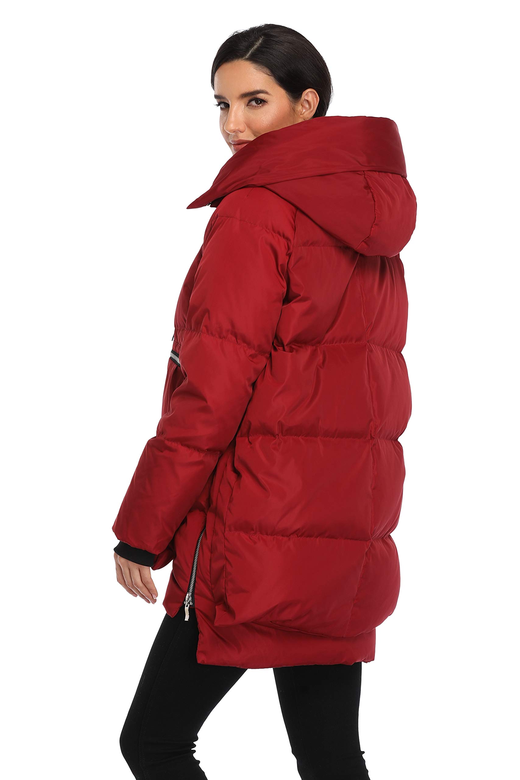 VOGMATE Damen Daunenjacke mit Kapuze Winter Dicke warme Daunenjacke Winddichter Mantel für Damen