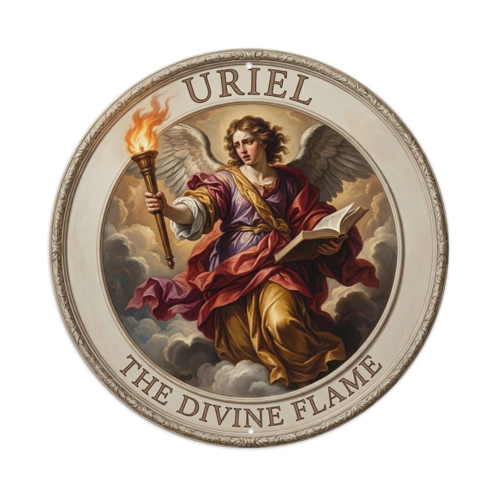 Light Guardian The Divine Flame Archangel Uriel Metal Tin Sign
