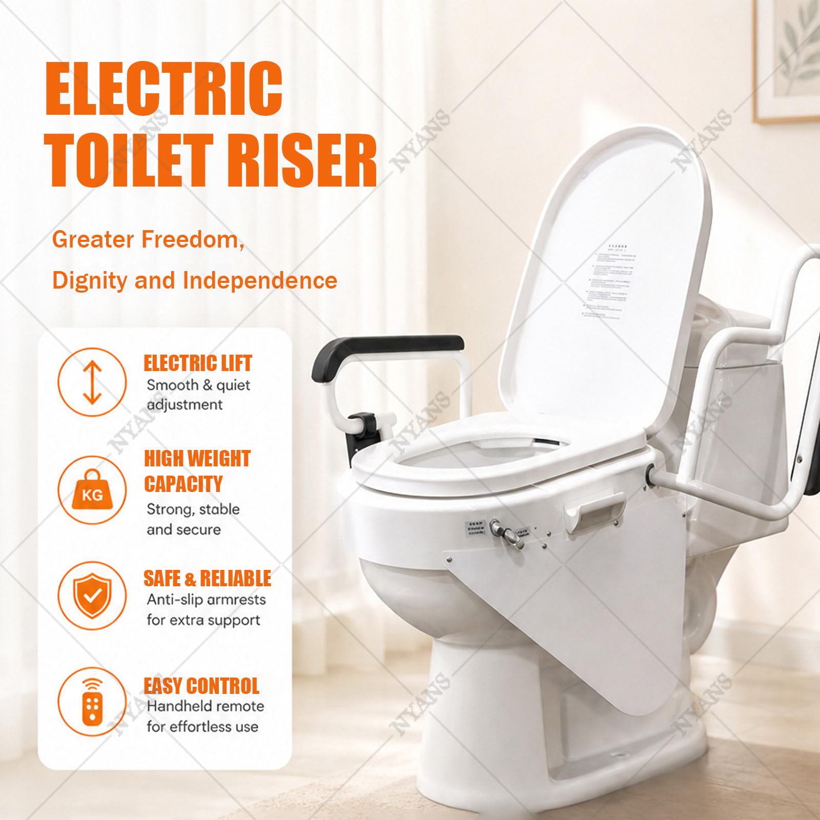 NYANS Sollevatore Elettrico per WC con Telecomando