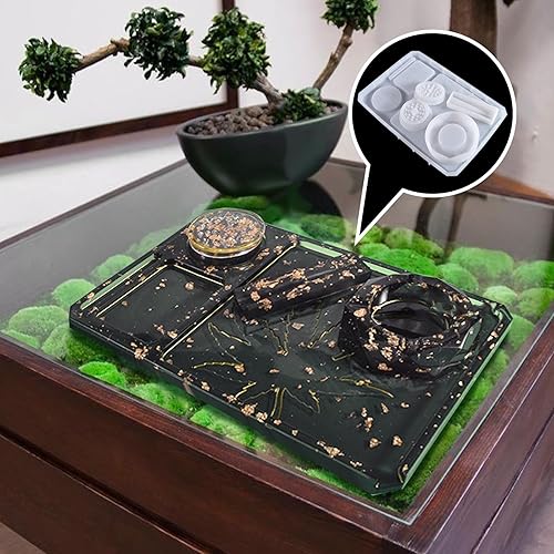 Miniatura 2 de Molde de bandeja rodante de 5 piezas para molinillo de resina para moler y almacenamiento, kit de moldes de silicona grandes para bricolaje para