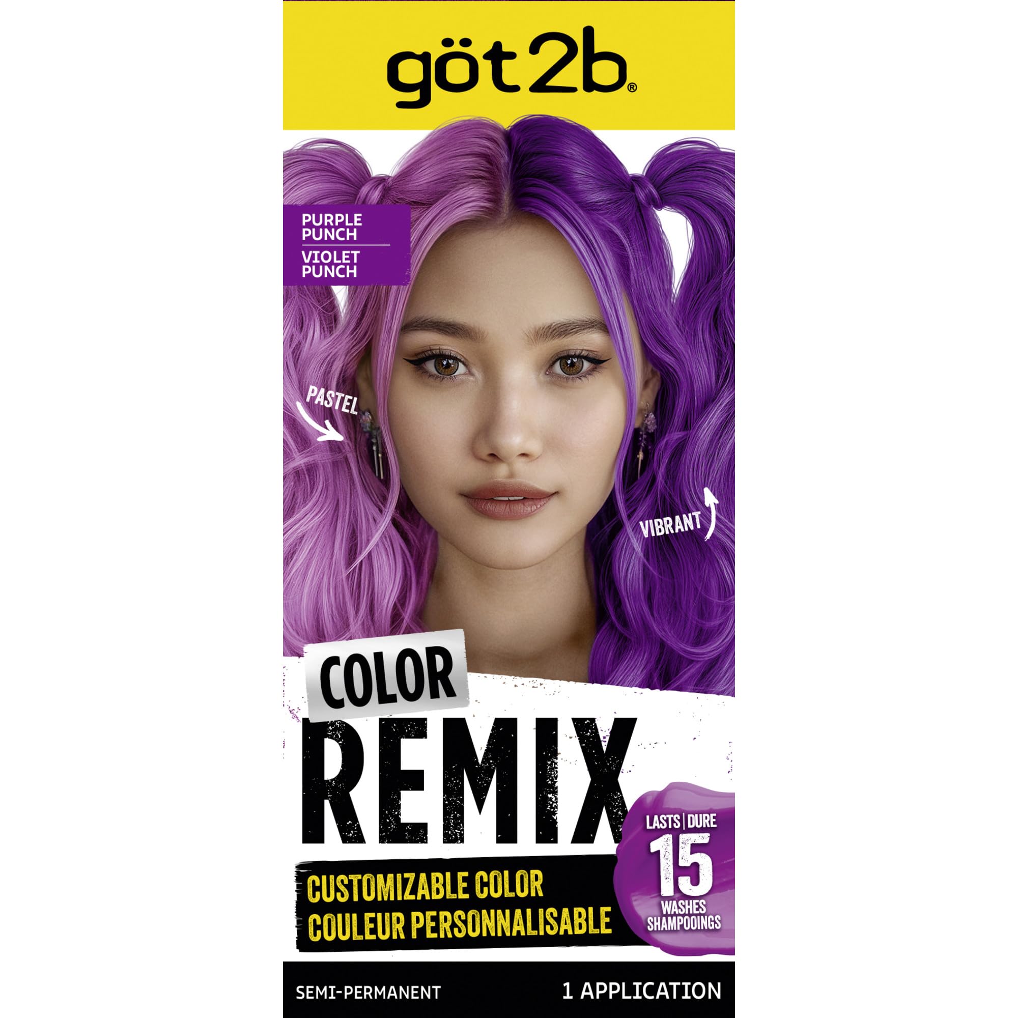 Amazon.com : got2b Color Remix Semi-Permanent Hair Color, Purple