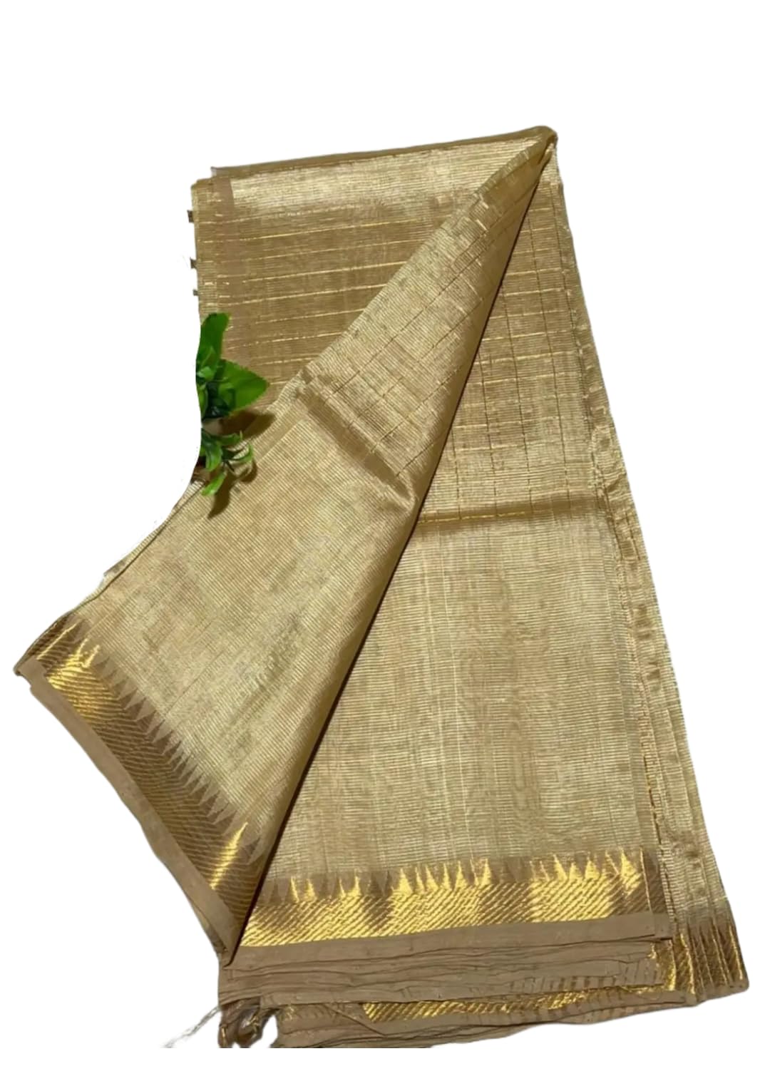 Exclusive Handloom Women's Linen Tissue Silk Check Saree with running blouse piece attached-image-32